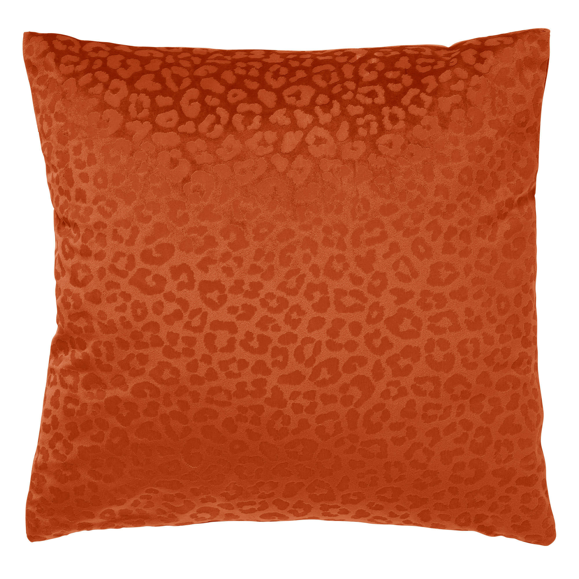 - Housse de coussin orange en velours-45x45 cm avec imprimé animalier