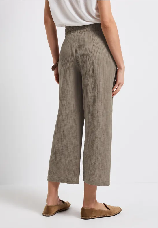 Musselin Wide Leg Hose