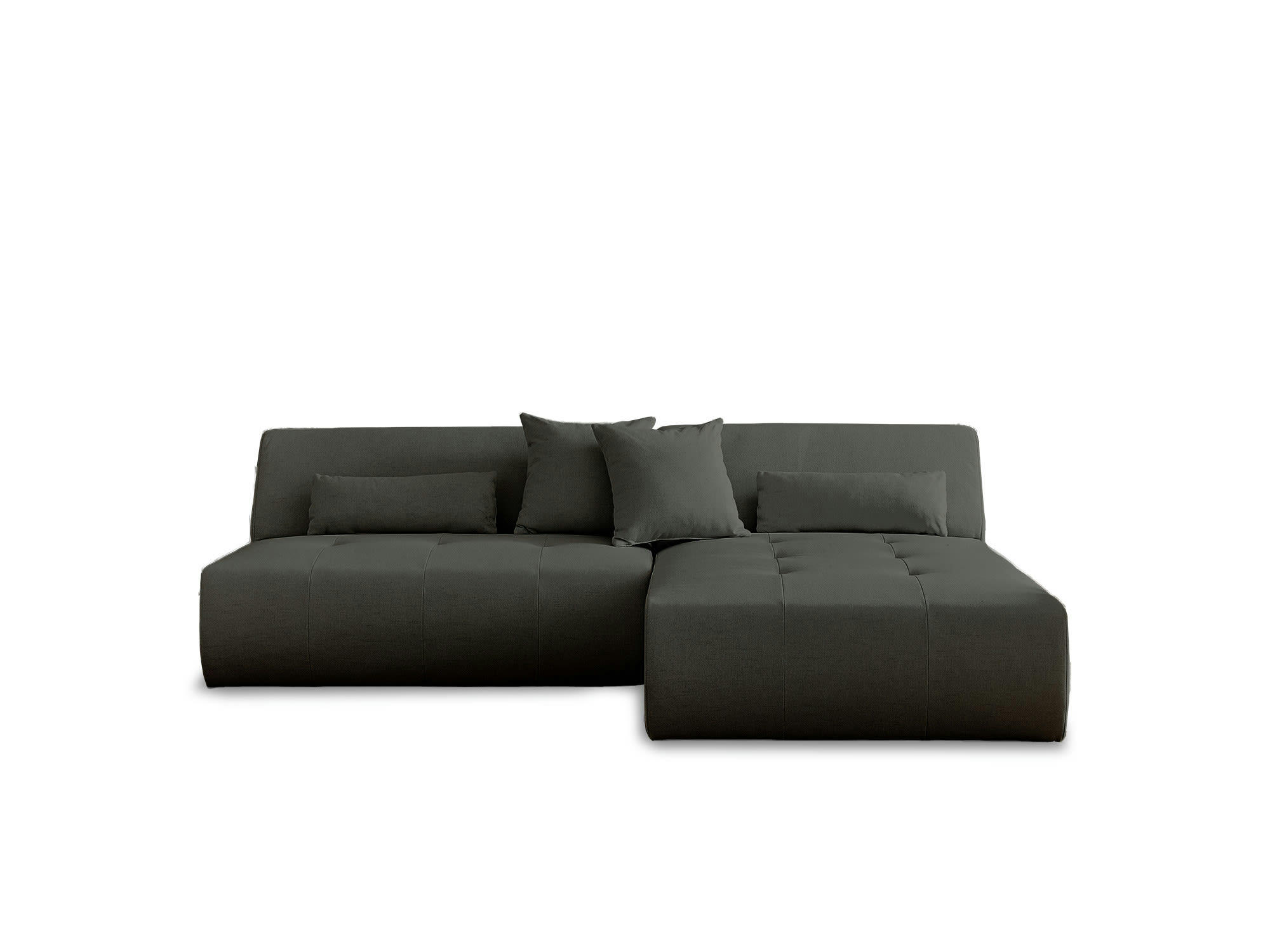 ONYX - Canapé d'angle réversible 4 places en tissu gris foncé