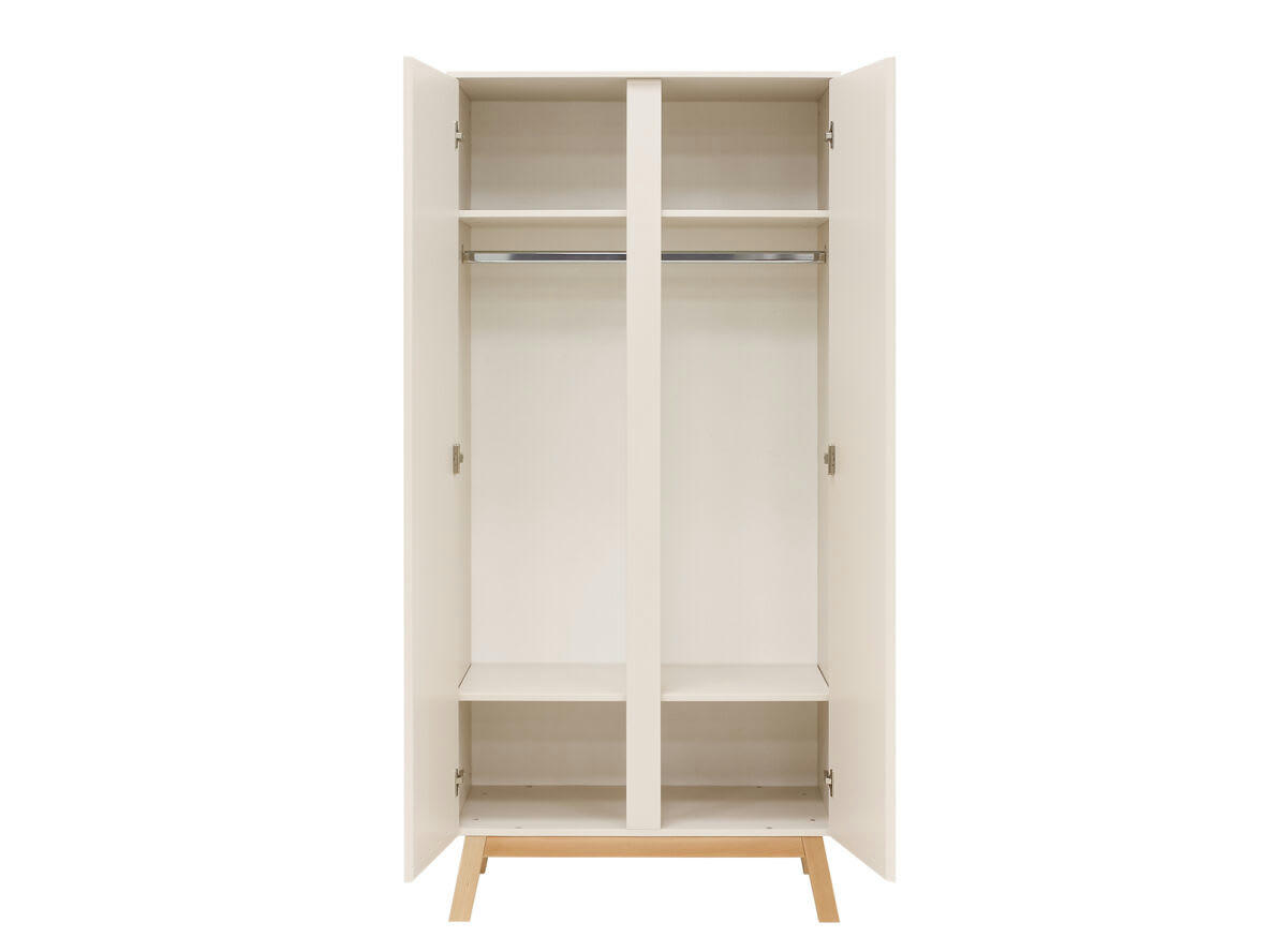 SABA - Armoire 2-portes en MDF, panneaux de particules et hêtre dune