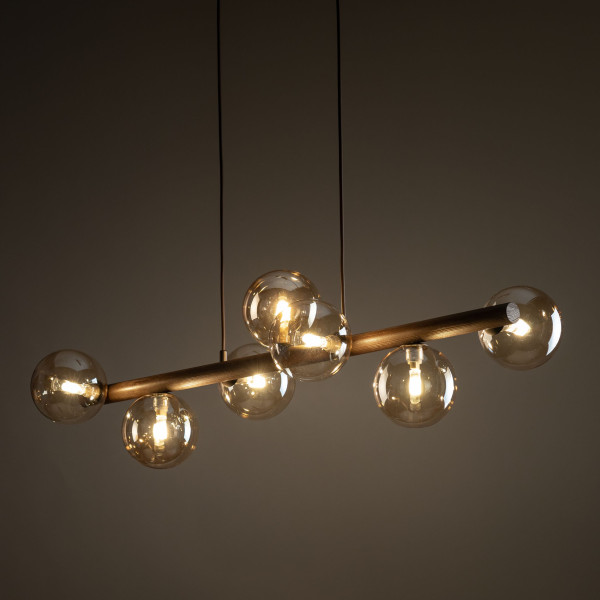 Estera Wood Orzech Bursztyn Lampa Wisząca 7Xg9 Tk Lighting