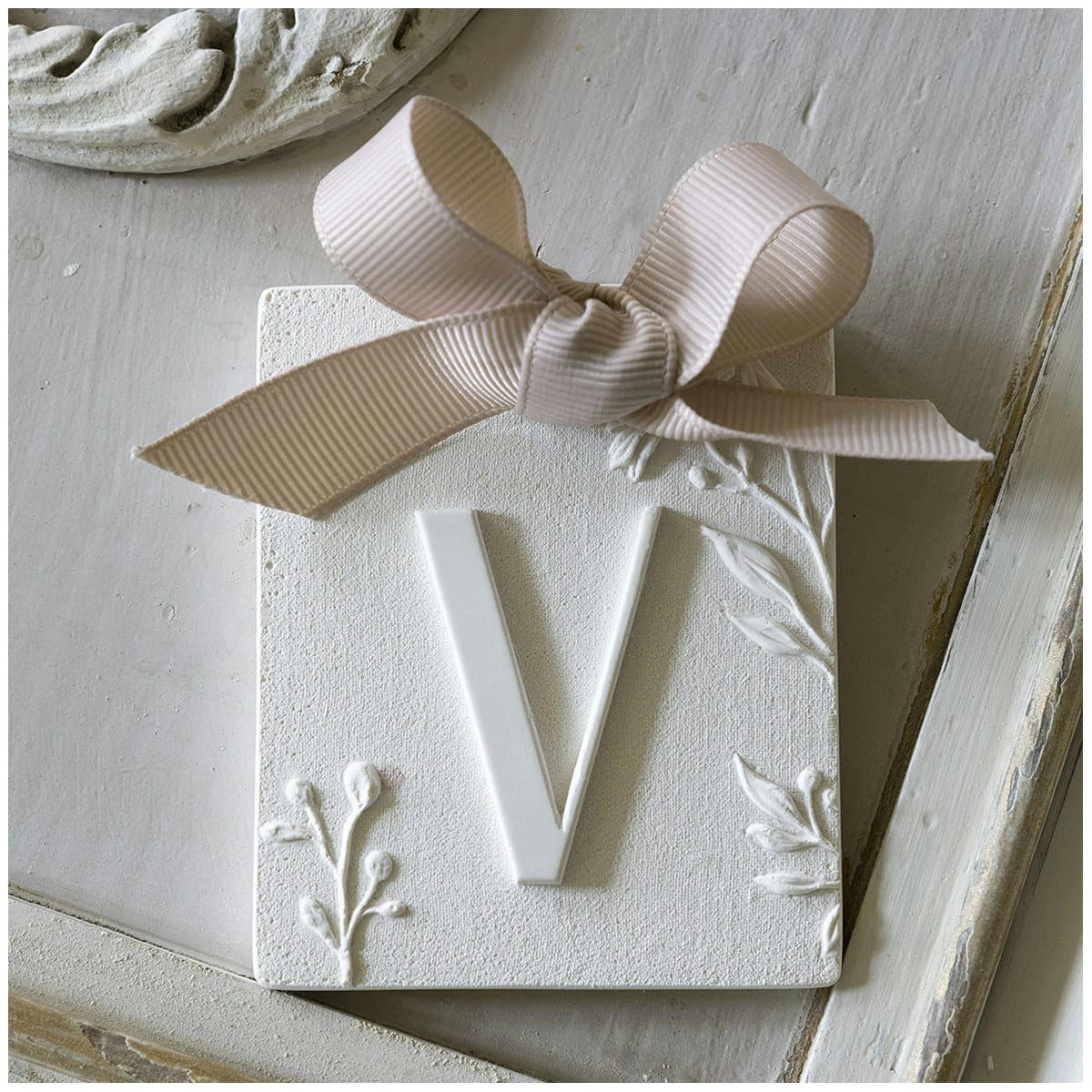 - Décor parfumé lettre V - Fleur de Coton