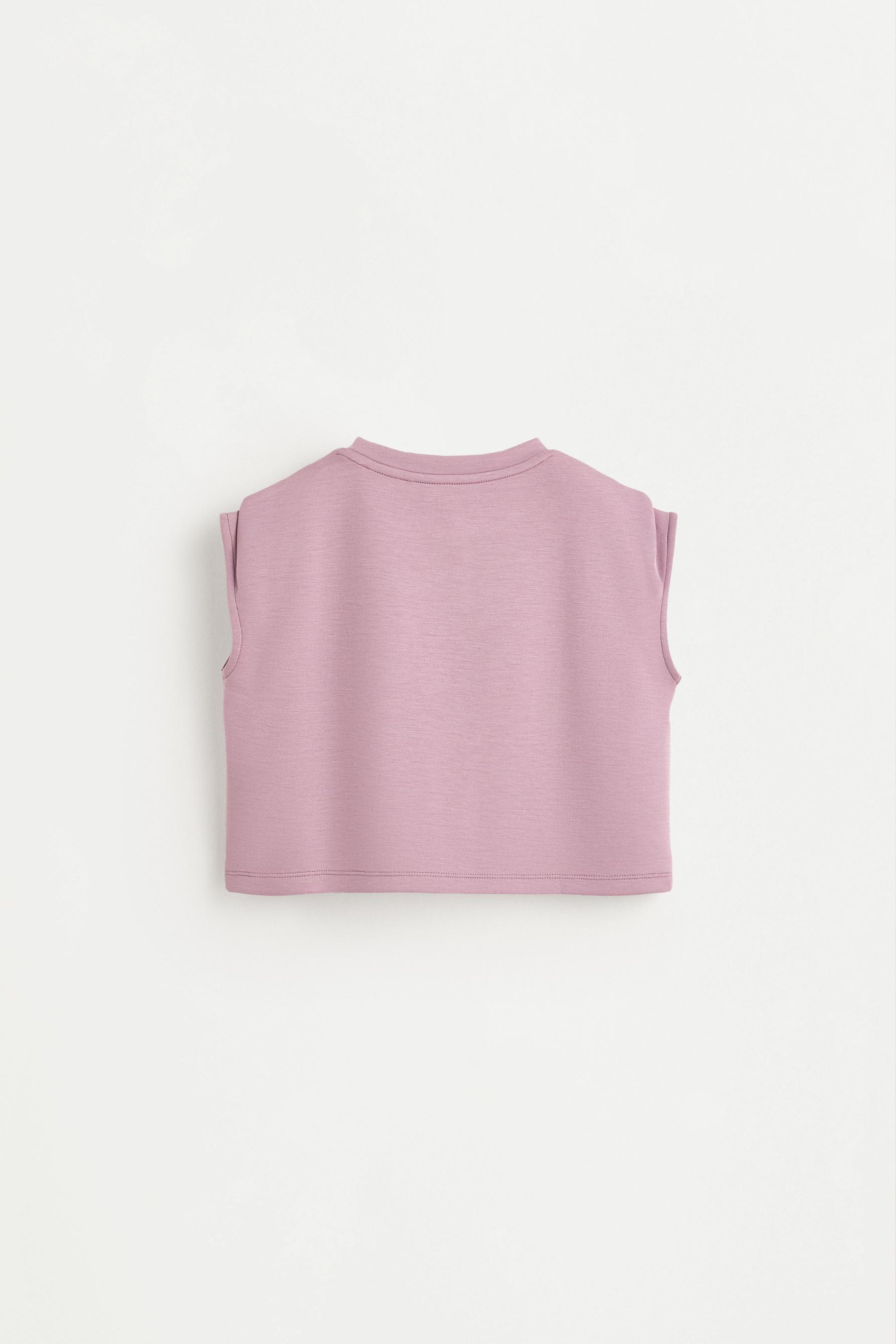 Camiseta cropped felpa fluida