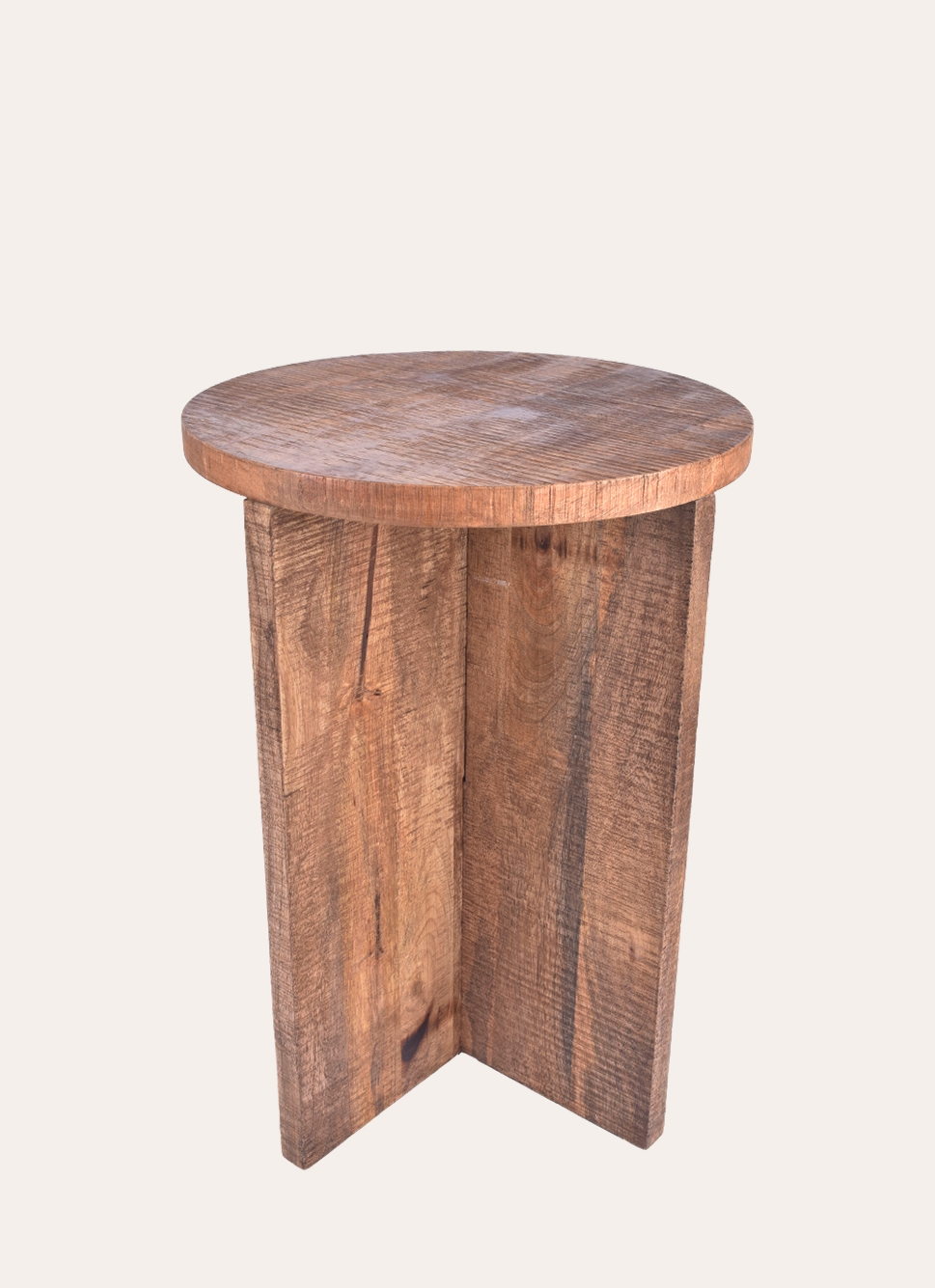 TABLE D'APPOINT EN BOIS DE MANGUIER RUSTIC MARRON