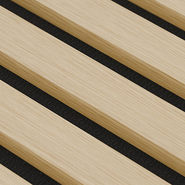 Panneaux Acoustiques Décoratifs Chêne Feutrine Noir 240 x 60 x 2,1 cm Lot de 2