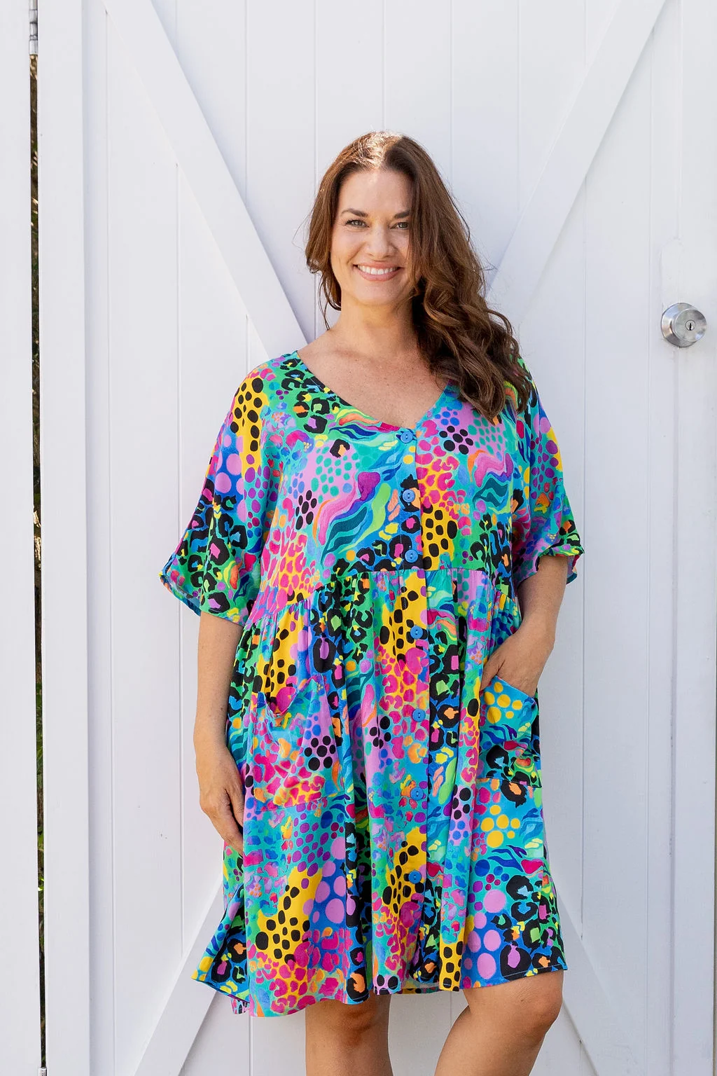 Disco Dress in Electric Leopard by Kasey Rainbow