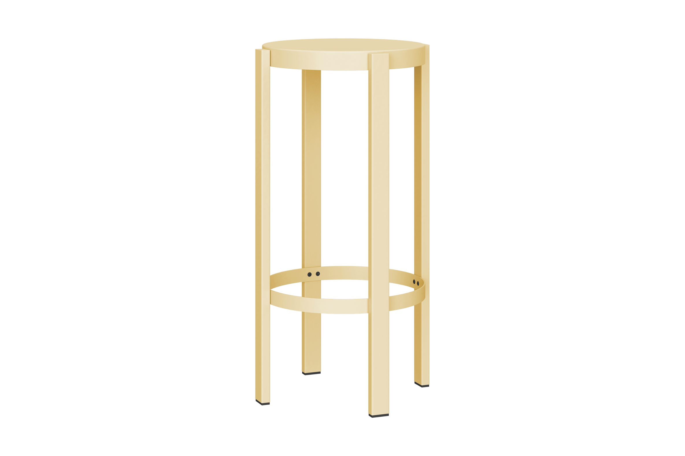 noo.ma Doon barkruk 75 cm - Butter Yellow, metalen zitting en frame