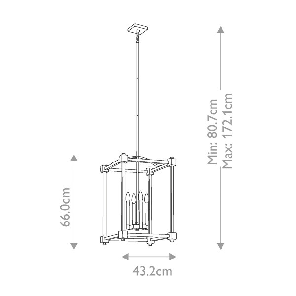 Lampa wisząca naturalny mosiądz Cayden 4xE14x60W Kichler