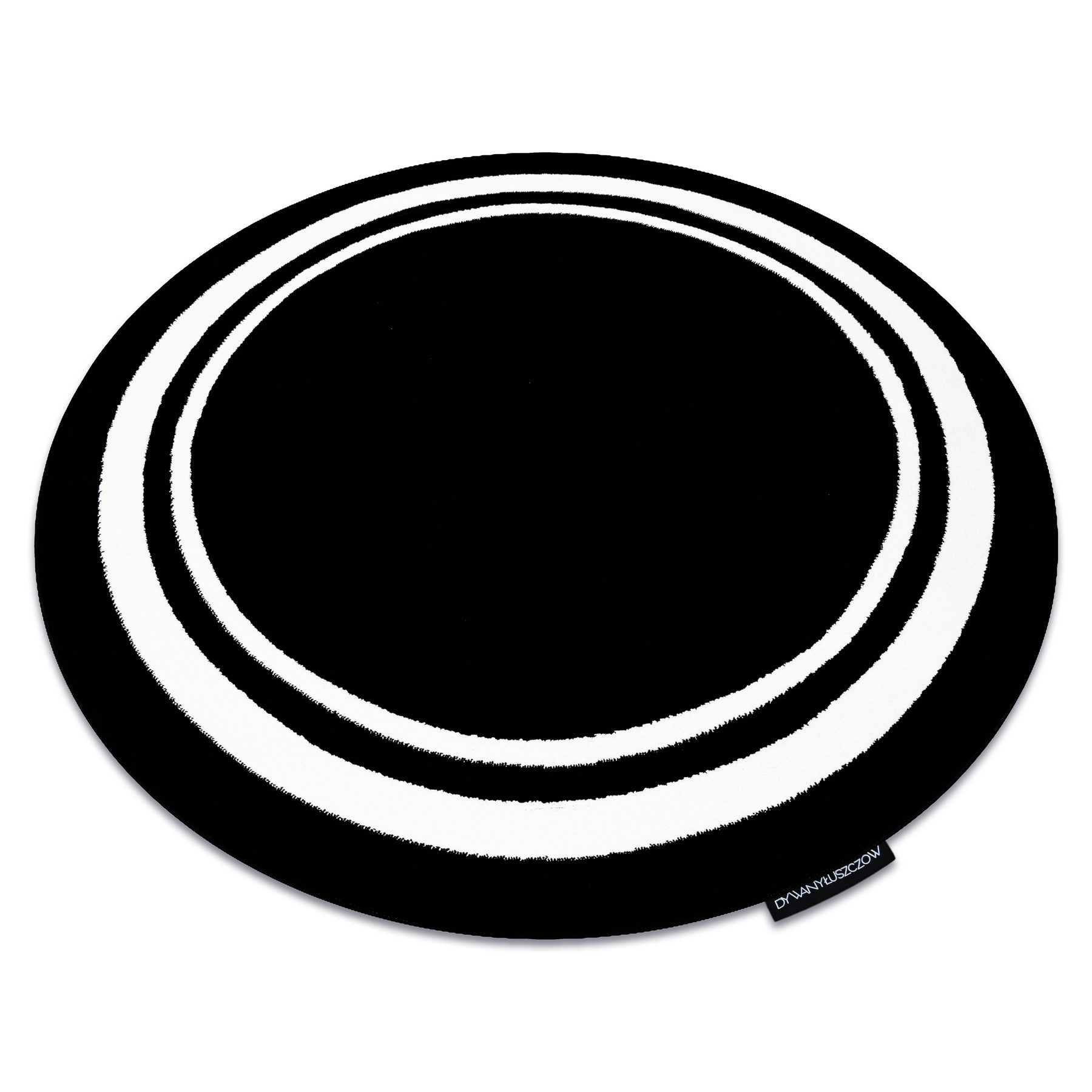 Dywan HAMPTON Border ramka czarny koło 120 cm