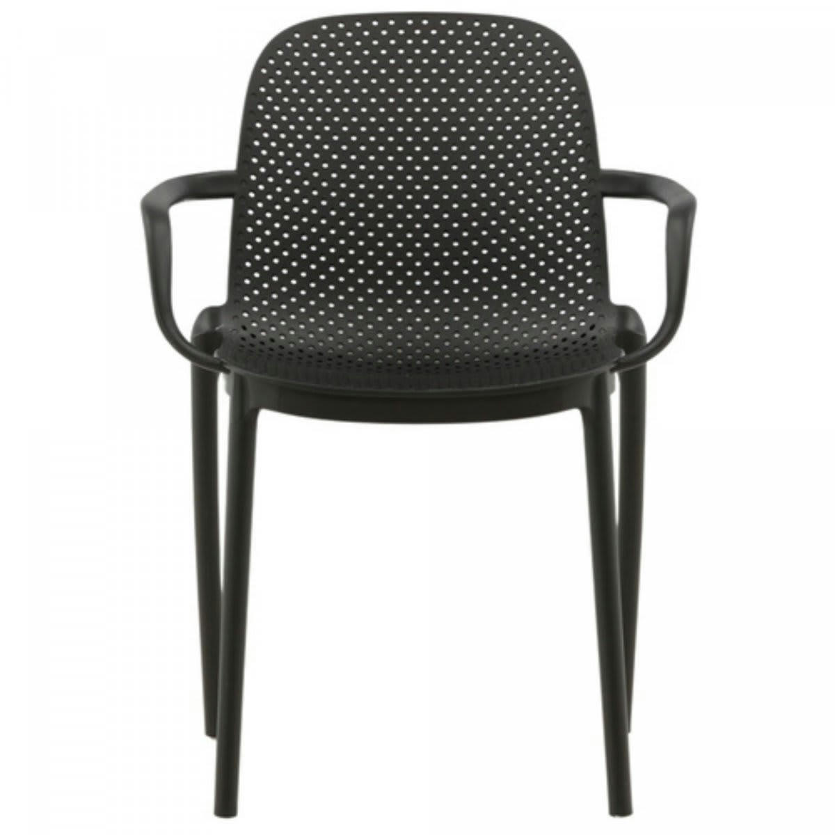 ISAIH - Chaise moderne en plastique durable noir