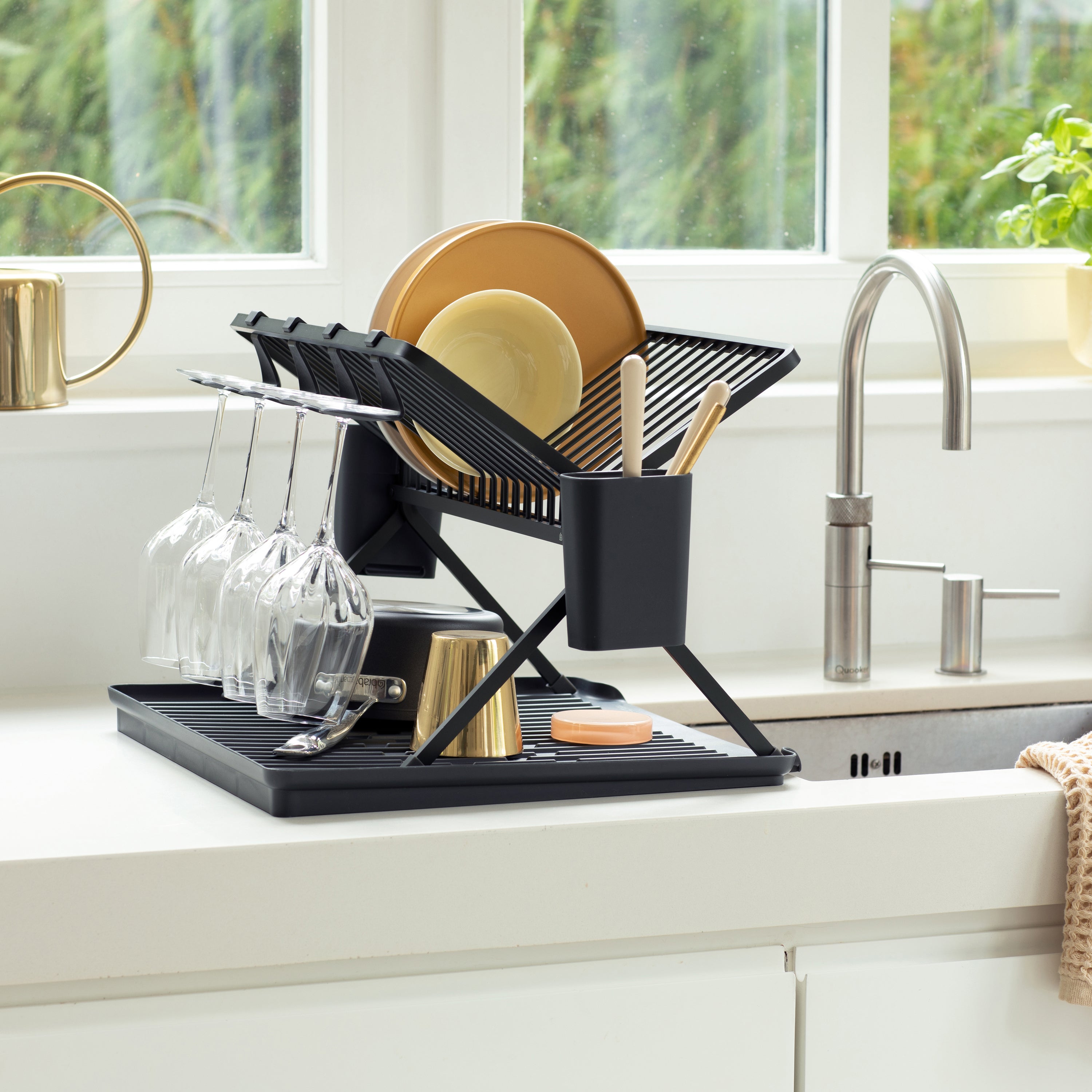 Brabantia SinkSide Inklapbaar Afdruiprek - met Bestekhouder - Dark Gre
