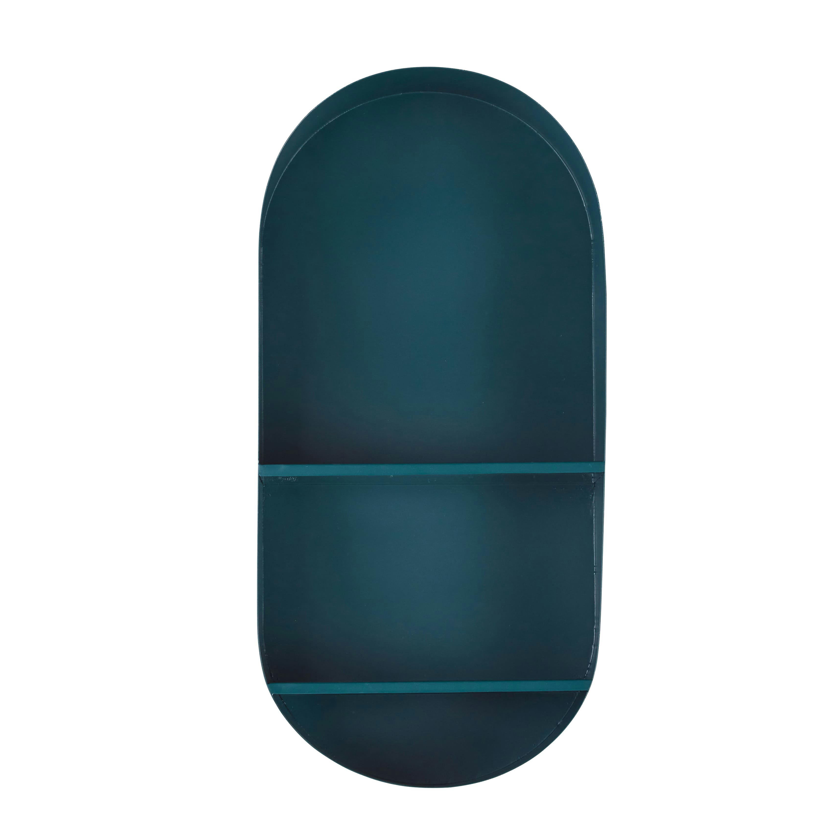 FERNAND - Etagère ovoïde murale en polyrésine verte