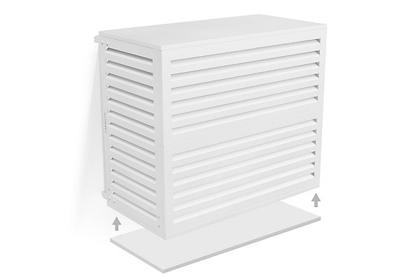 Cache clim aluminium blanc Aneto avec face inférieure - taille L
