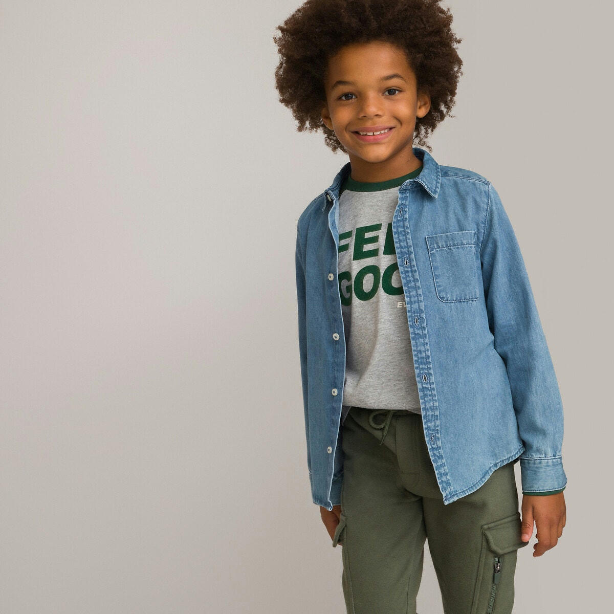 Chemise denim manches longues