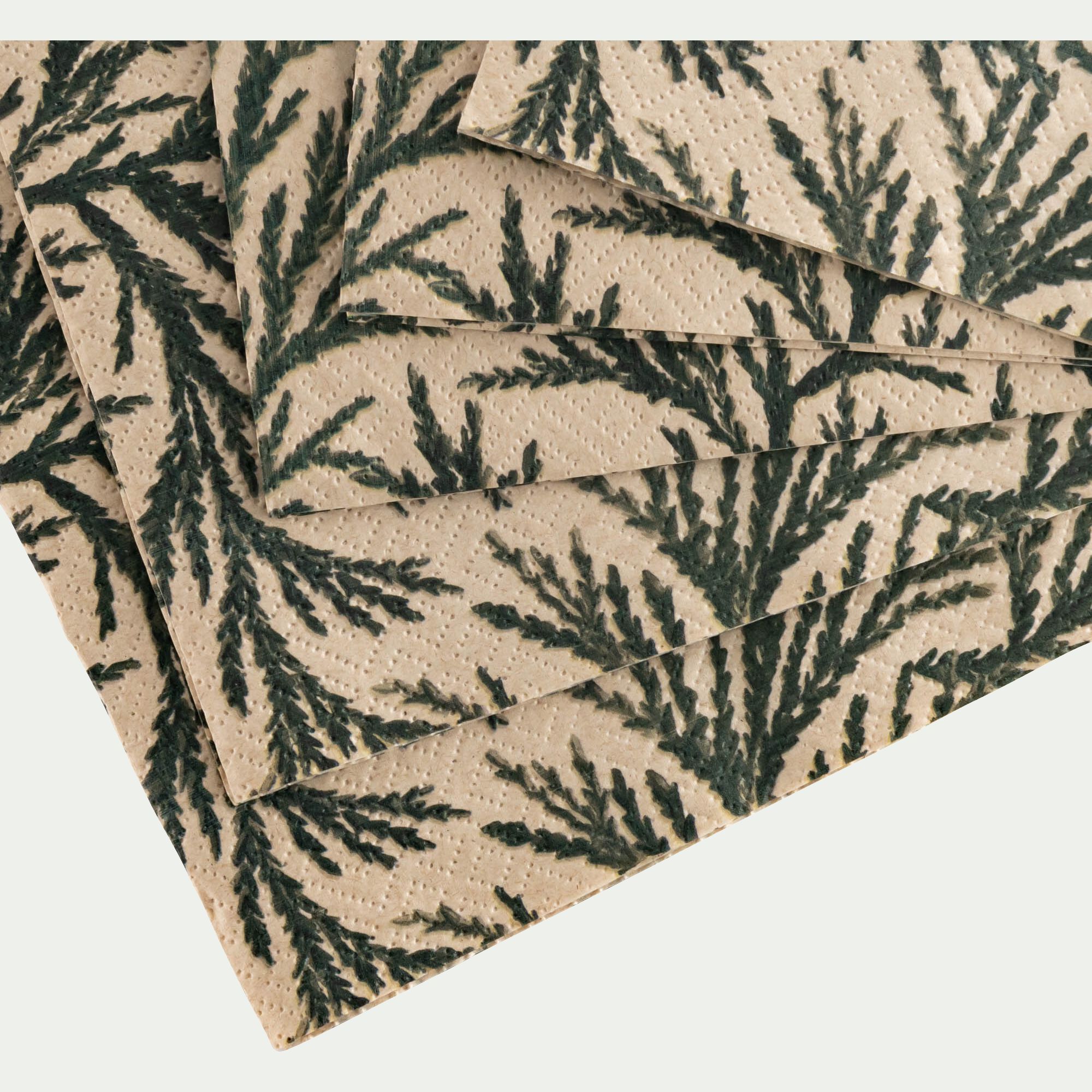 CYPRES - Lot de 20 serviettes en papier motif cyprès 33x33cm - beige alpilles
