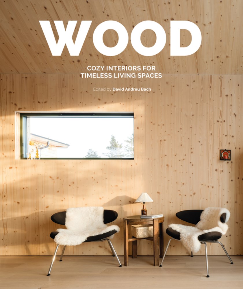 New-Mags koffietafelboek Wood - Cozy Interiors for Timeless Living Spaces - bruin - 24.5 x 2.5 x 28