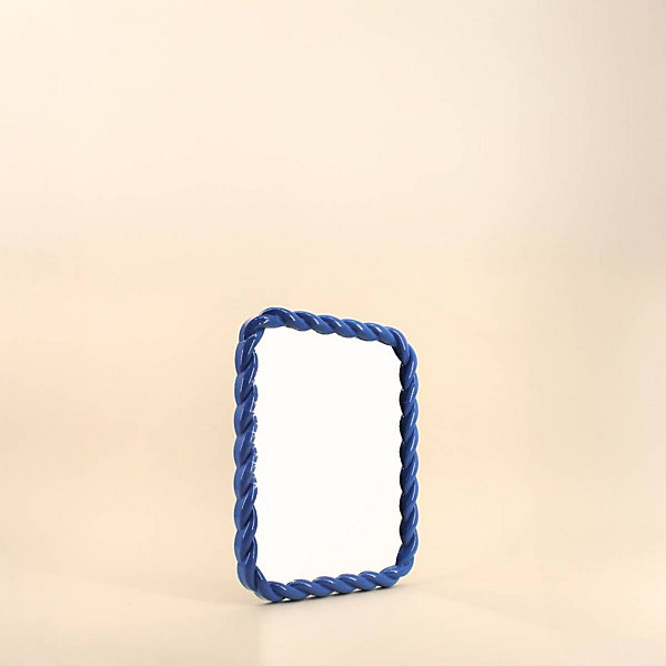 Miroir torsadé bleu 30x40cm, Zack