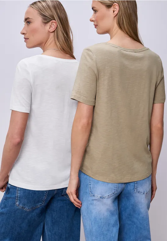 Basic T-Shirt mit Kurzarm im 2er-Pack