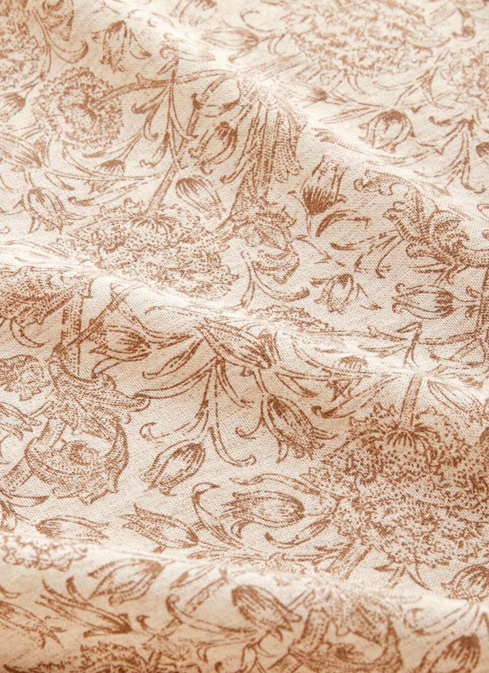 NAPPE EN LIN ET COTON à IMPRIMÉ FLORAL NATUREL