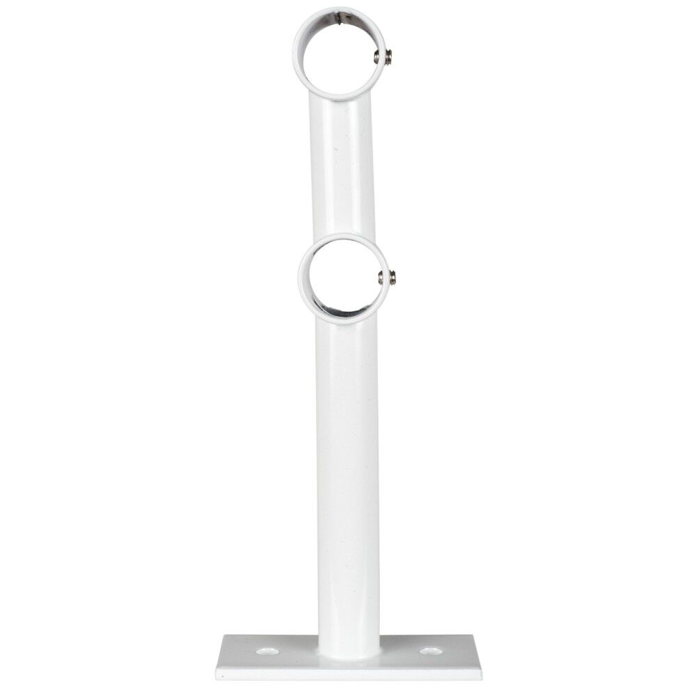 Support double pour tringle blanc métal