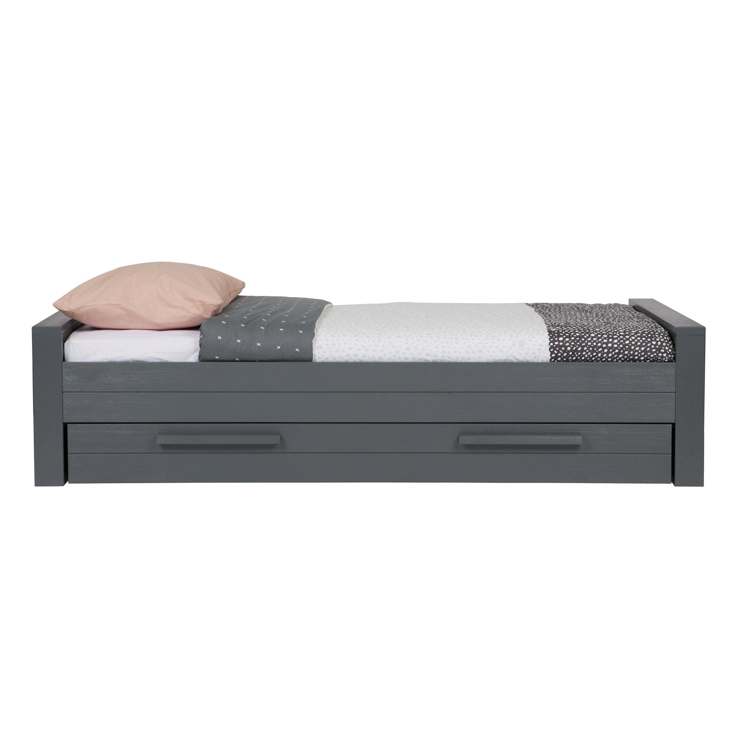 Woood Dennis Bed 90 x 200 cm - Donkergrijs