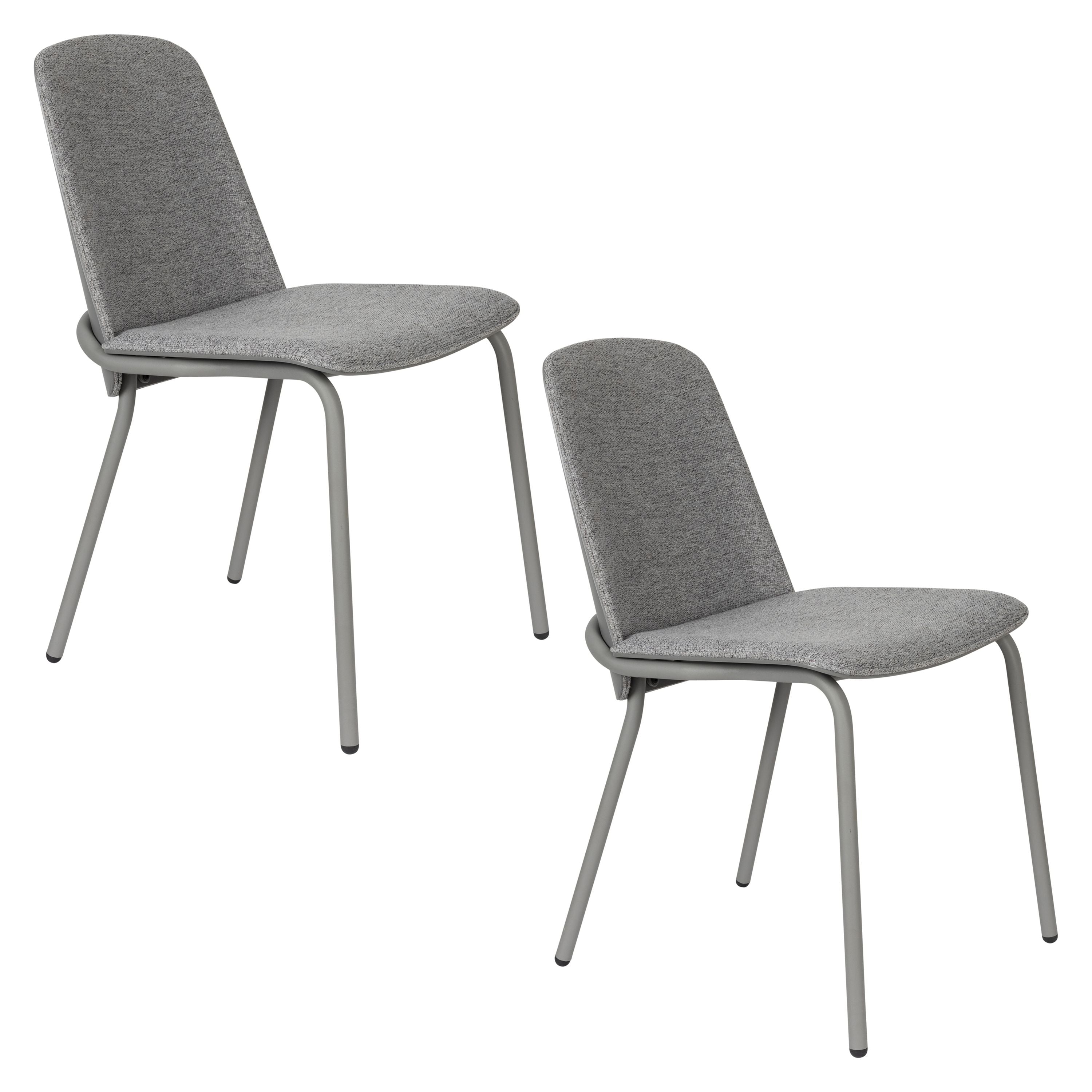 Zuiver Clip Eetkamerstoelen Grijs - Set van 2