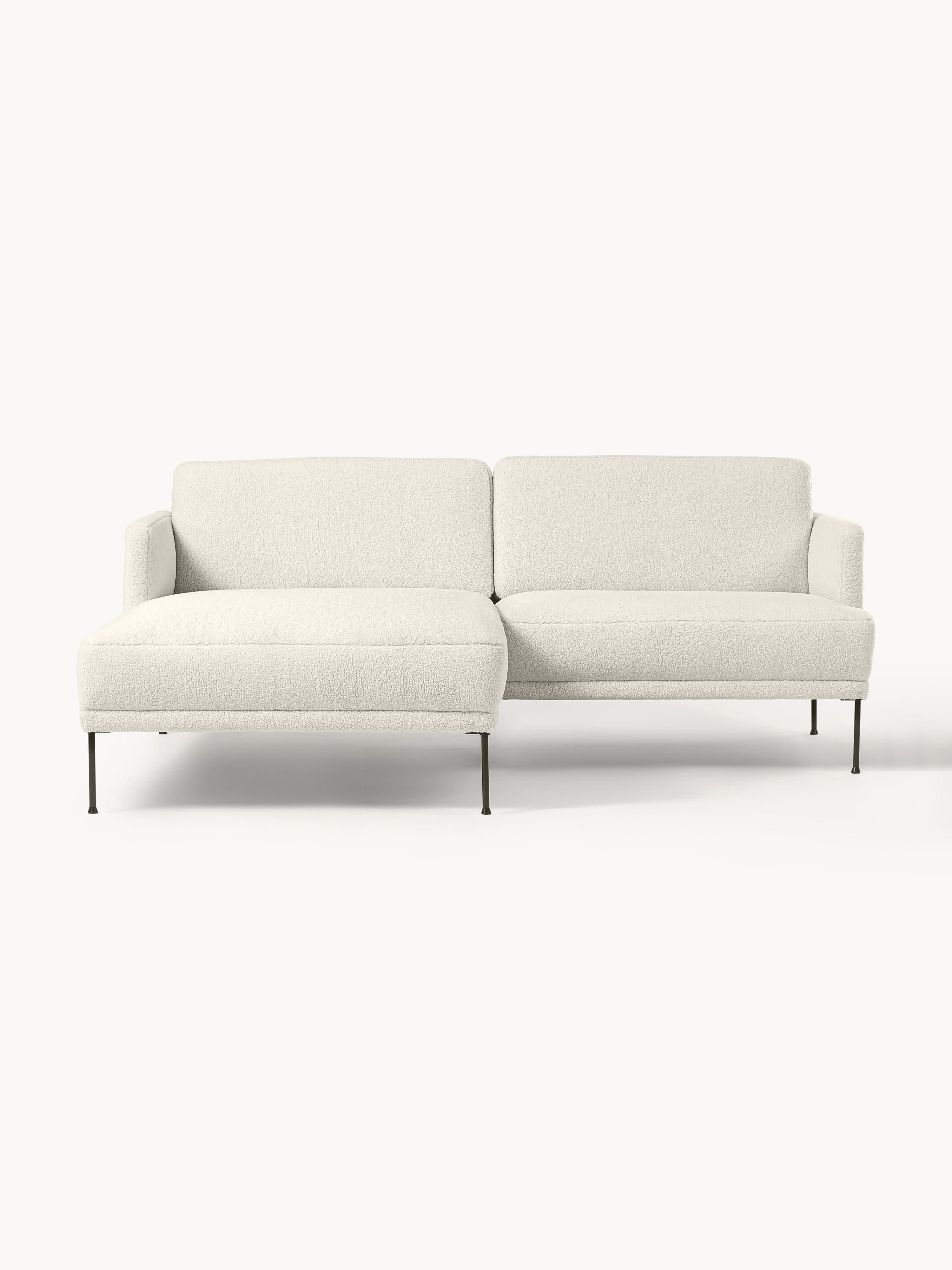 Kleines Ecksofa Fluente aus Teddystoff