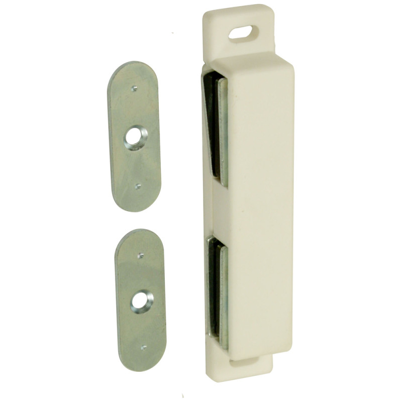 Loqueteau magnétique double 5 kg blanc TEKNIBOX