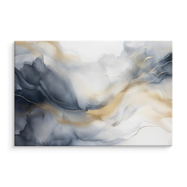 Obraz Akwarelowa Abstrakcja Marmur Ze Złotem 30x20cm