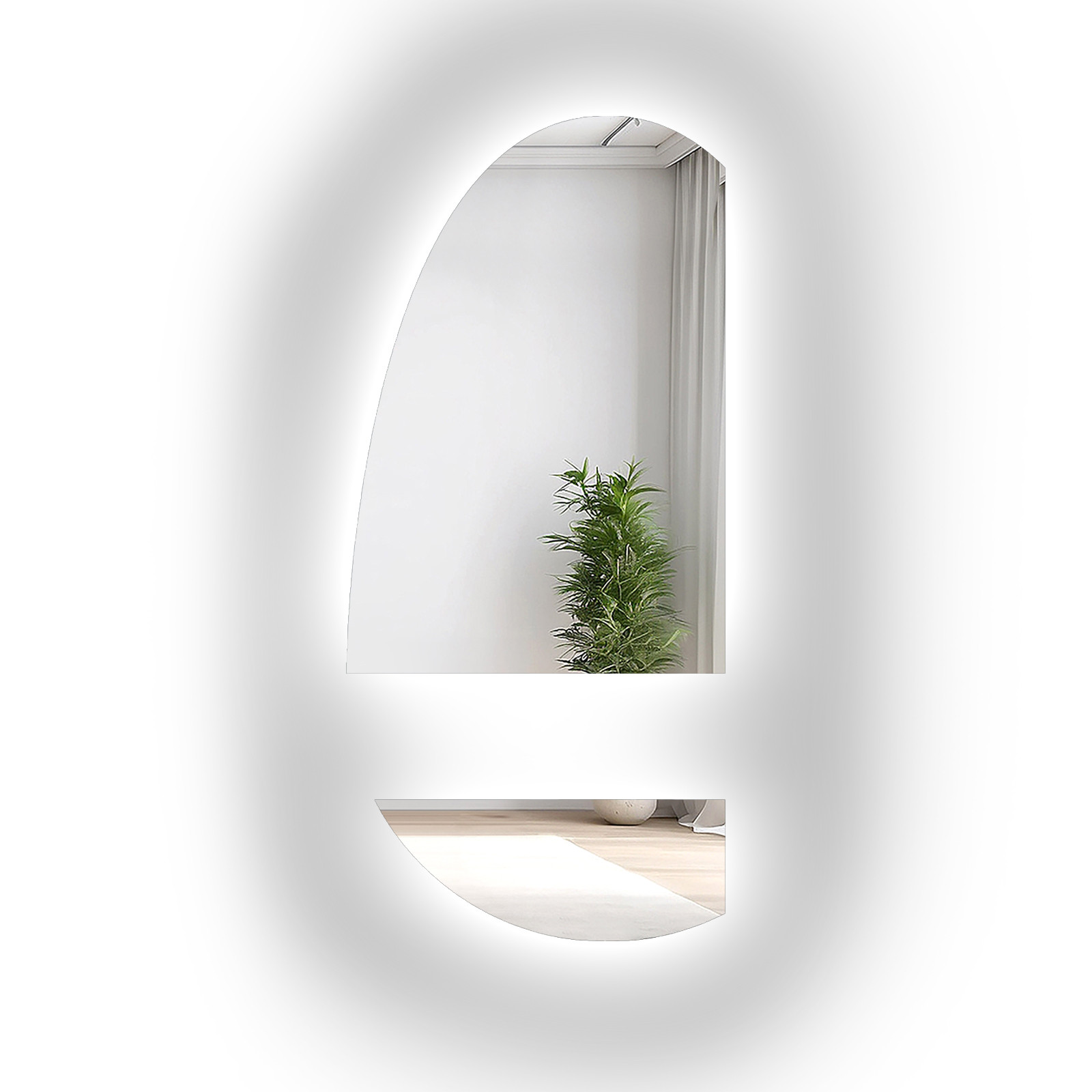 Lustro organiczne w dwóch częściach z podświetleniem LED – TURMALIN LED