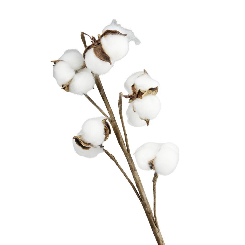 Fleur tige artificielle fleur de coton blanc H78cm