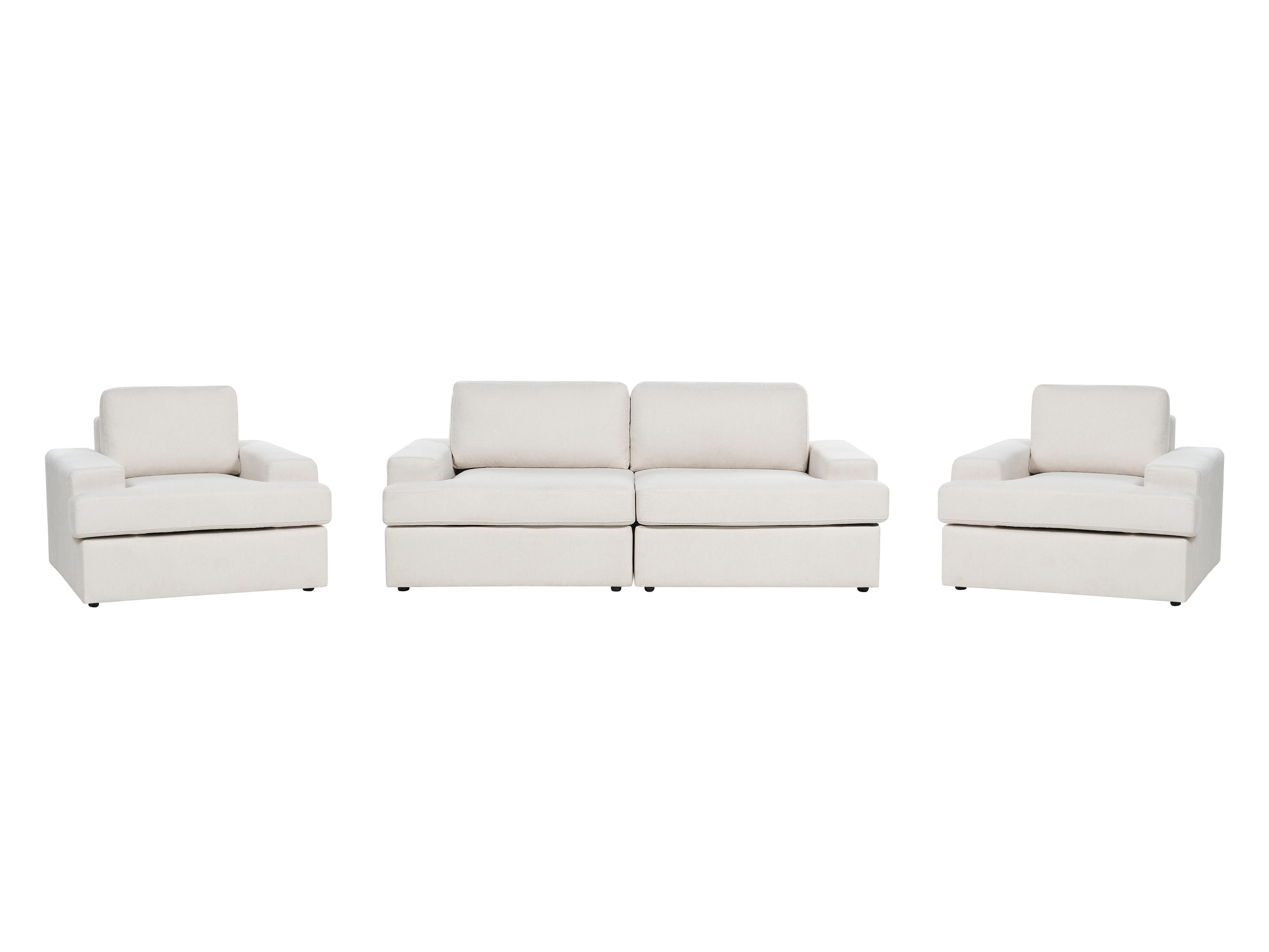 Living Room Set 5 Seater ALLA Fabric Light Beige