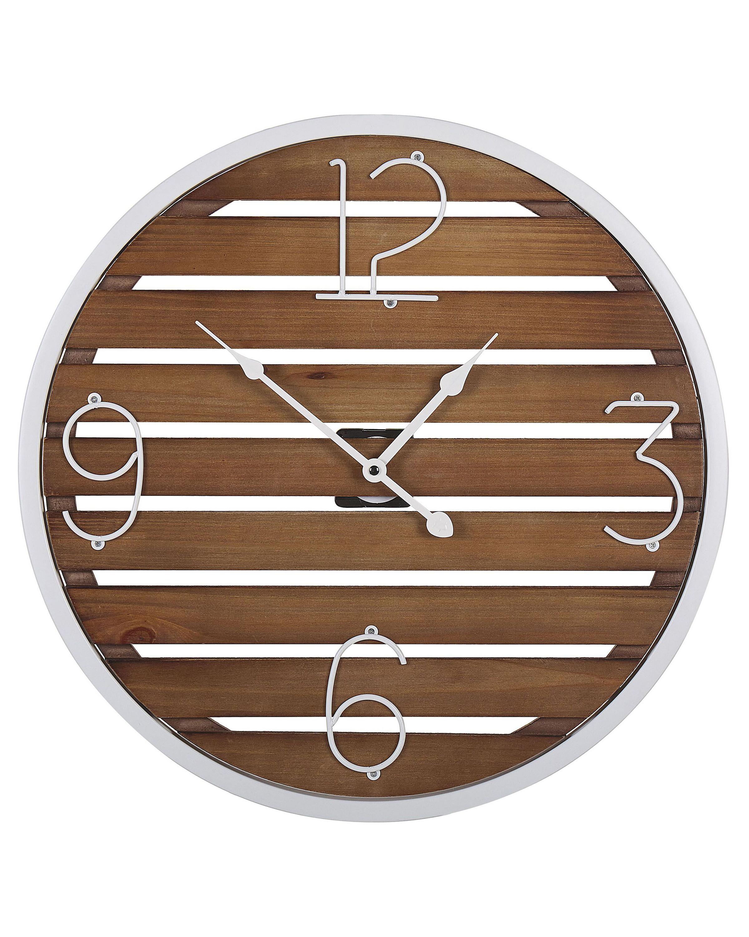 Wall Clock ARRIAGA 50 cm Fir Wood Dark Brown