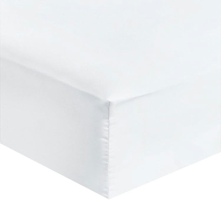 - Drap housse grand bonnet microfibre Blanc 200x200cm