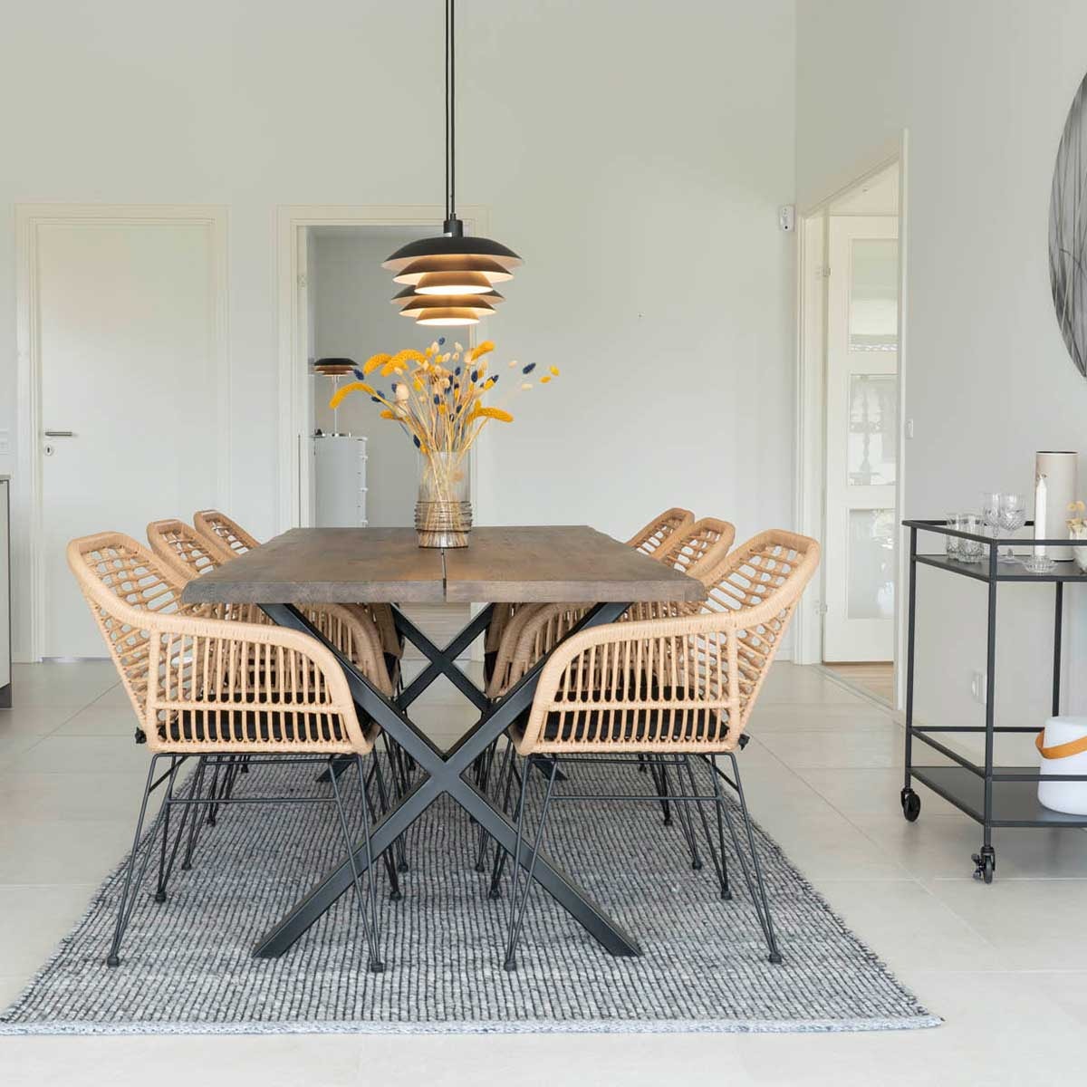 Artichok Madelein rotan tuinstoel naturel - met armleuning en