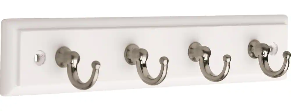 Peerless Stainless Steel 4-Hook Key Tidy Rail, Assorted Colours, 9-in