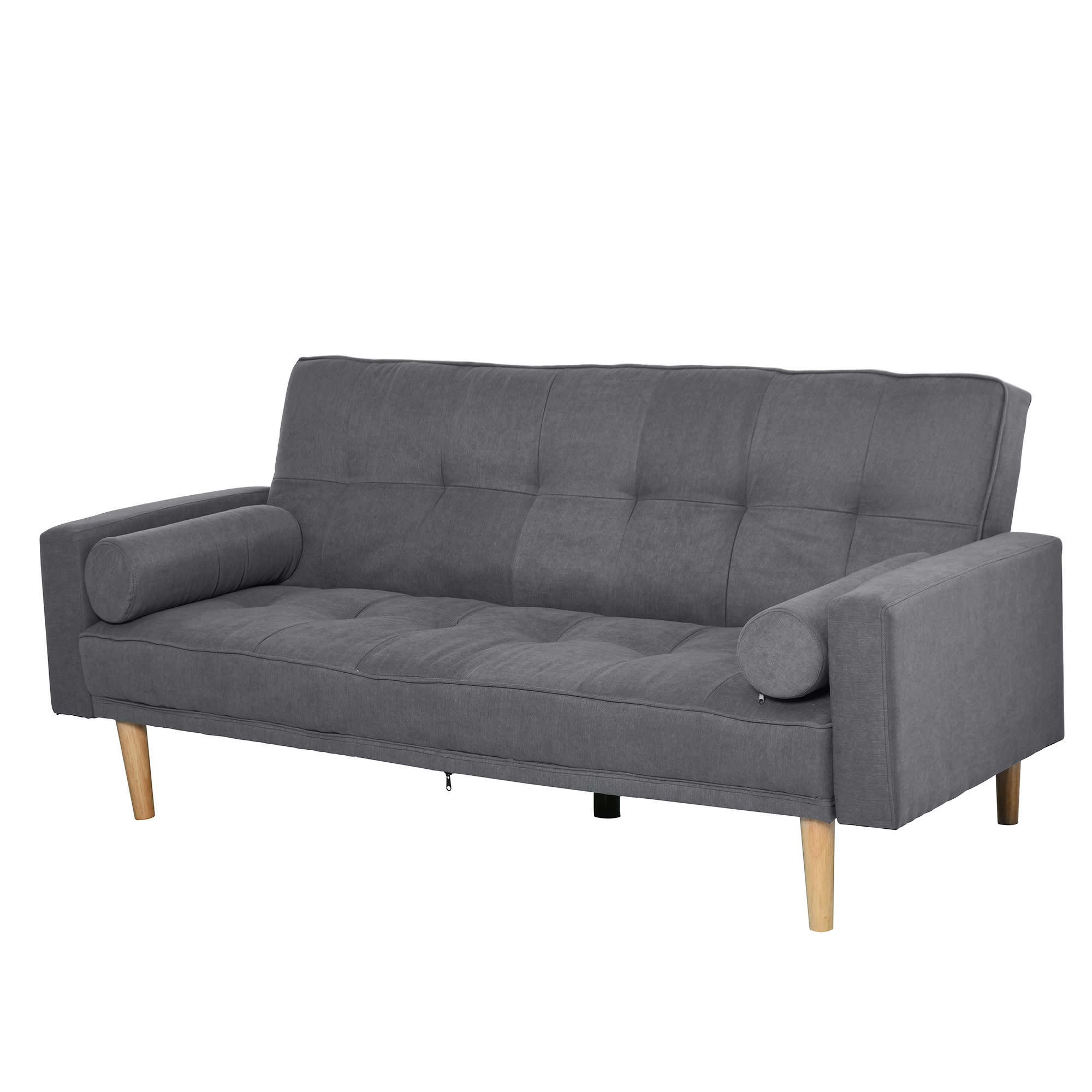 - Canapé convertible 3 places design scandinave lin gris