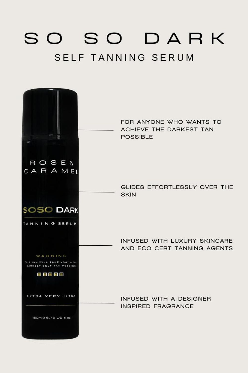 Rose & Caramel So So Dark Tanning Serum 150ml