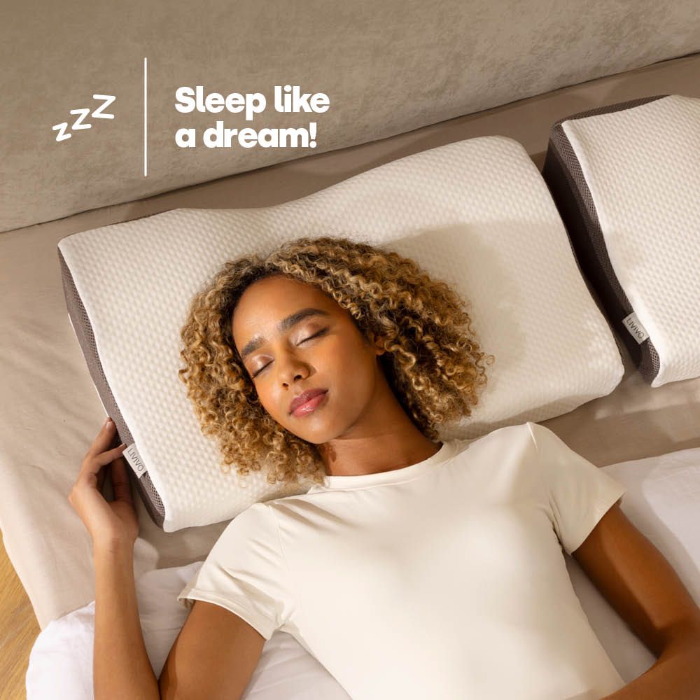 LIVIVO Memory Foam Neck Contour Pillow