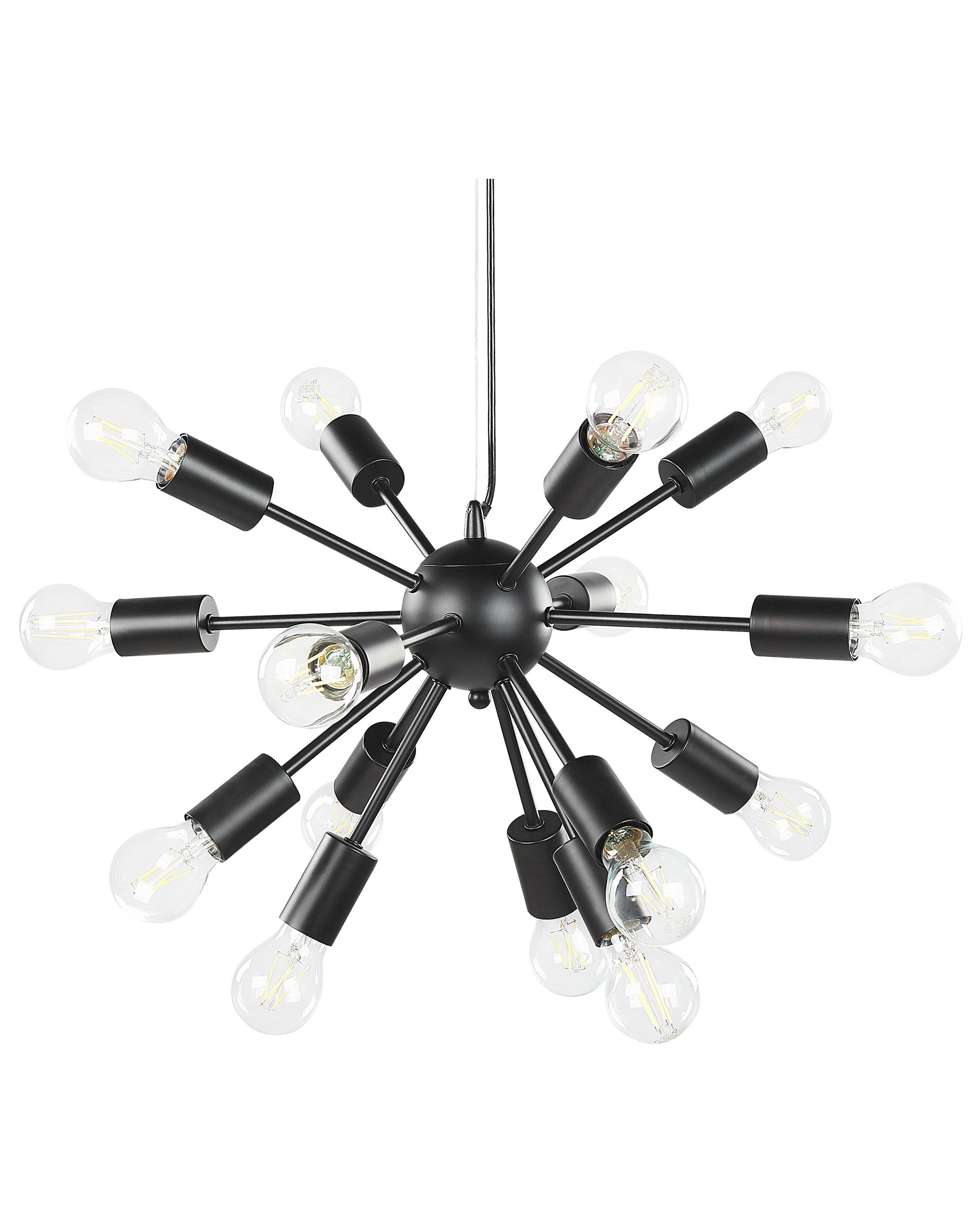 Lampa wisząca sufitowa glam 15-punktowa czarna