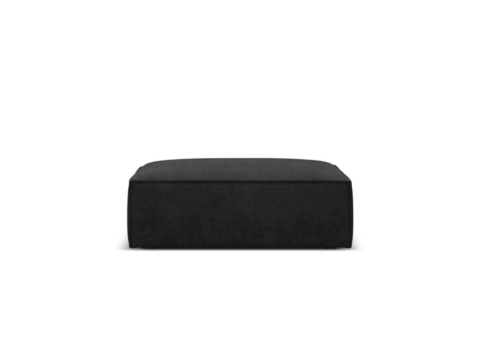 KAELLE - Pouf 1 place en tissu chenille noir