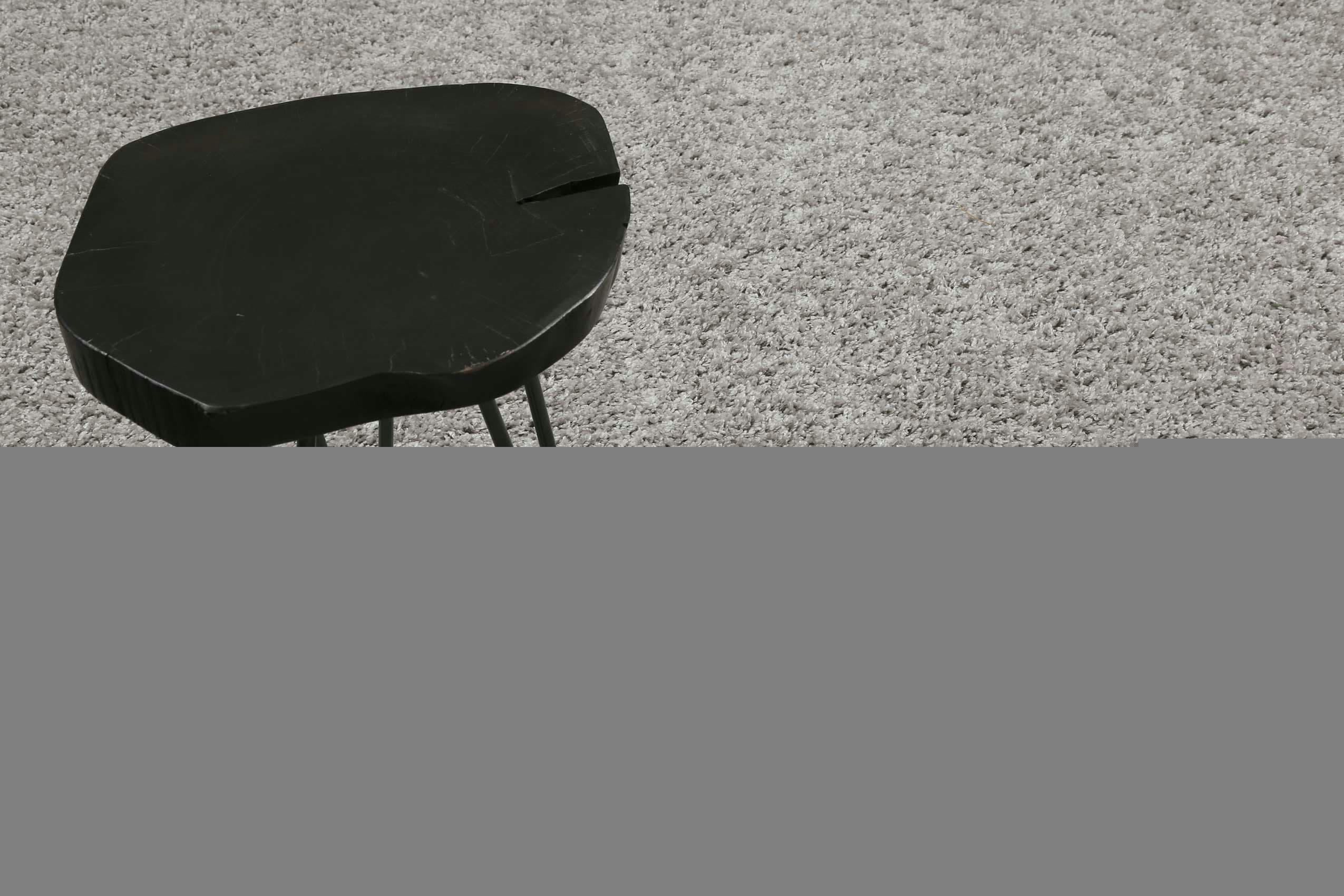 #WHISPER SHAG - Tapis rond poils longs effet bouclette gris clair 120 rd.