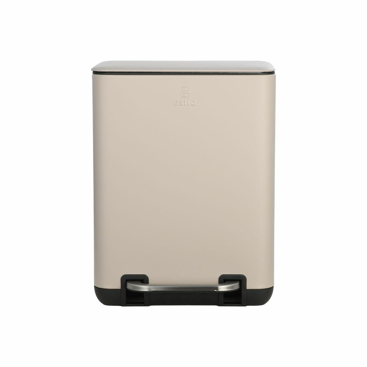 Kosz łazienkowy 6 L Cubic taupe metalowy taupe nowoczesny z pedałem