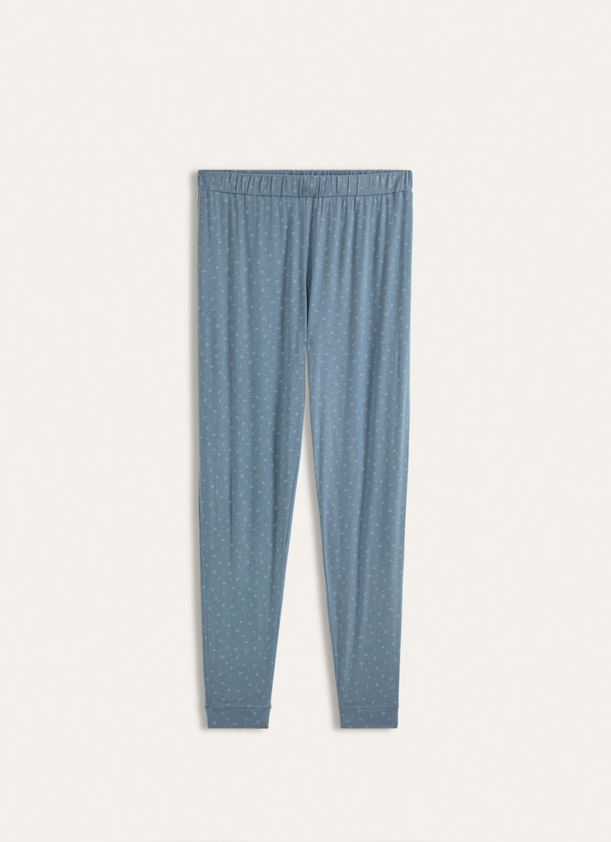 PANTALON RESSERÉ MARINE POIS BLANC