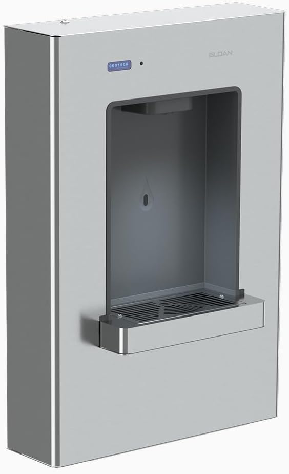 Sloan DropSpot Filtered On-Wall Bottle Filler DRS100-FIL-UNREF-SS - Water Dispenser, Touch-Free Sensor Operated, ADA Compliant