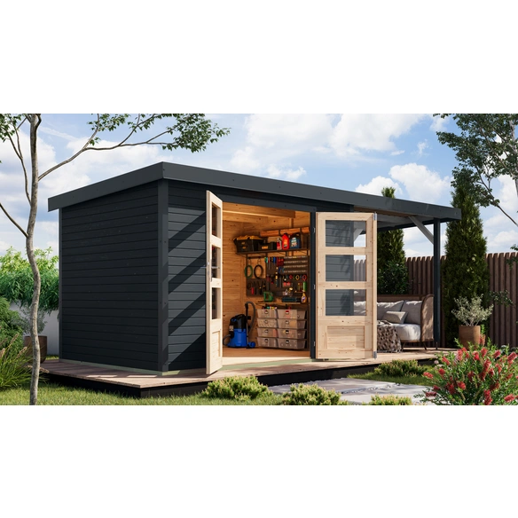 Gartenhaus »Osterby 4 C«, BxHxT: 538,5 x 209 x 213 cm (Außenmaße inkl. Dachüberstand), Wandstärke 19 mm