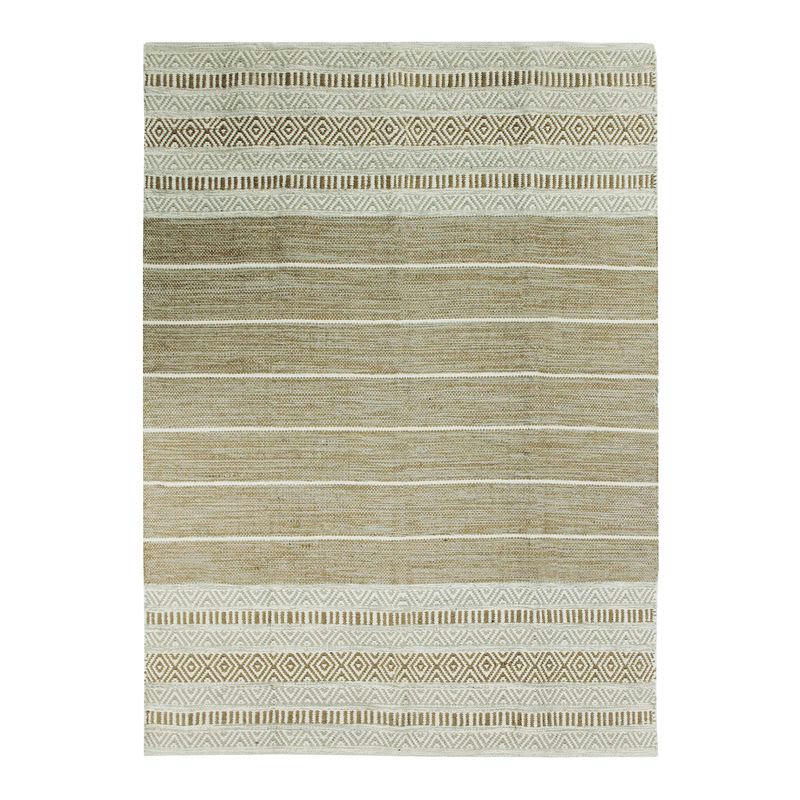 TERRA - Tapis 100% coton blanc-sable 160x230
