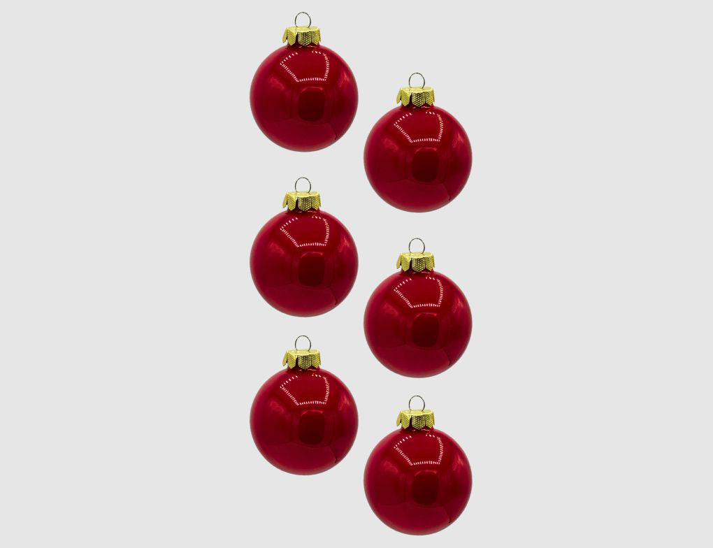 Weihnachtskugeln Rot Glas Ø6cm opal