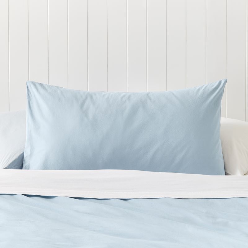 Stonewashed Cotton Ice Blue Pillowcases