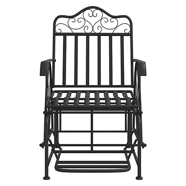 Banc de jardin meuble de patio noir Helloshop26